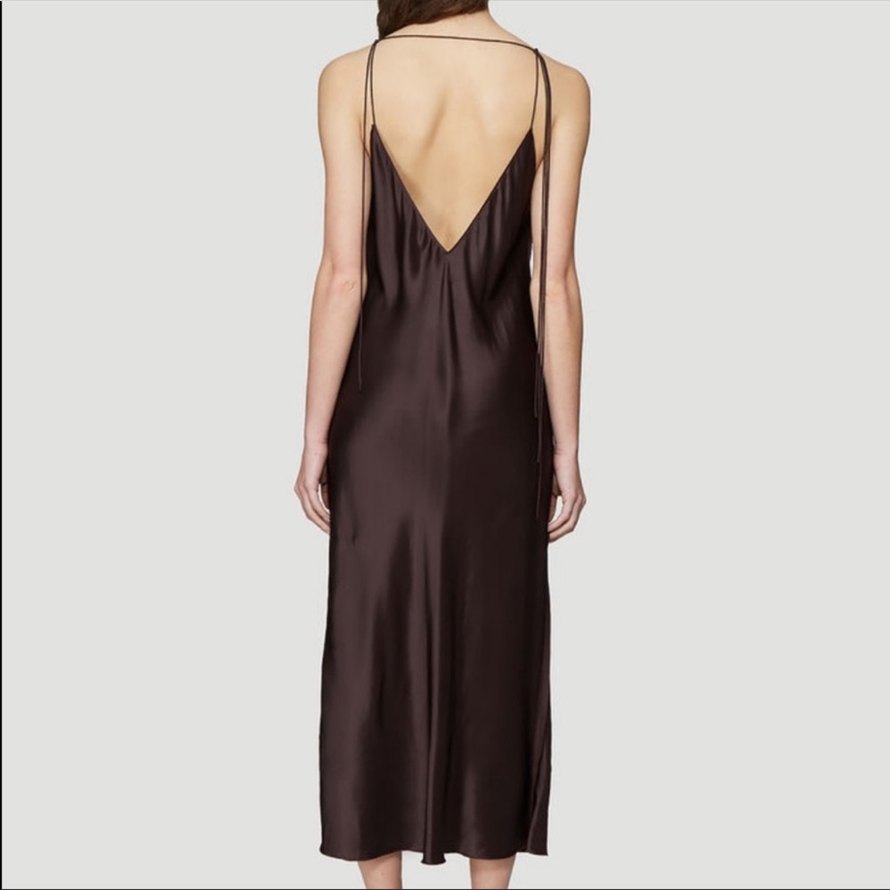 Helmet Lang | Raw Detail Chocolate Slip Dress Sz 8 - Picture 3 of 4